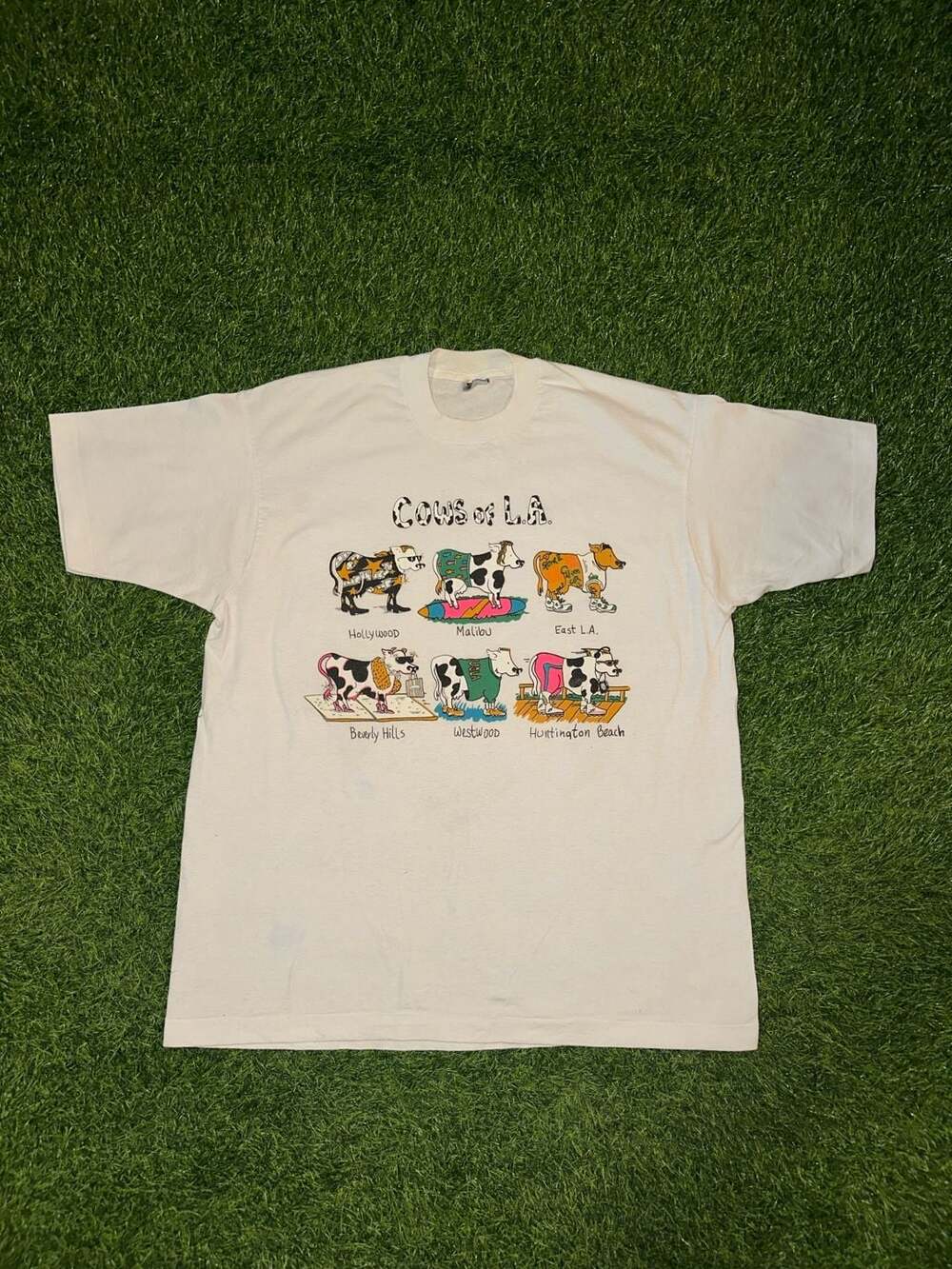 Vintage Cows Of L.A. Graphic T-Shirt White
